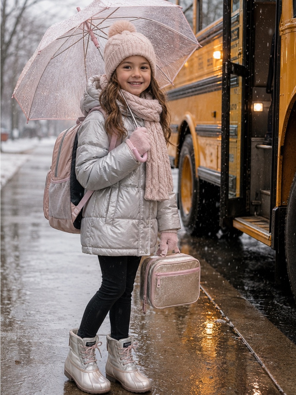 Sperry Girls Metallic Silver Duck Boots Lace Up Rain Winter Boots